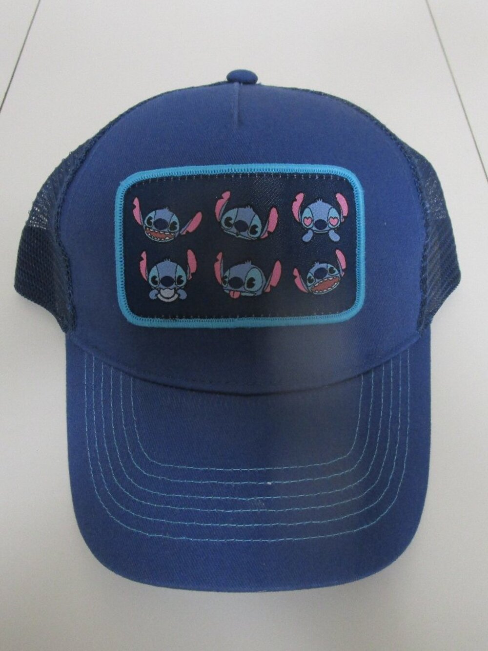 Disney Lilo and Stitch Hat Cap Blue Trucker Mesh Snap Back Adjustable Disney NWT